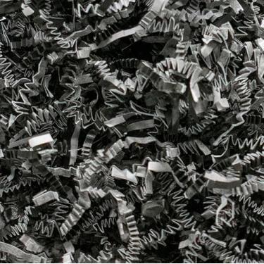 Imagem de Stephanie Imports Feito nos EUA 3 camadas de papel desfiado cortado enrugado 900 g (mistura preta, branca e cinza)