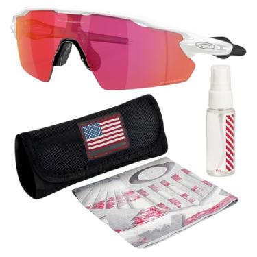 Imagem de OAKLEY Armação branca polida OO9211 Radar EV PITCH – Lente PRIZM FIELD, óculos de sol retangulares não polarizados com kit oficial de óculos, Branco polido (38 mm), 38 mm