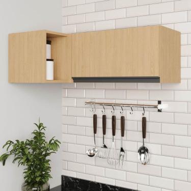 Imagem de Armário Aéreo Porta Basculante Canto Reto Nara Cabecasa Madeiramadeira Avena