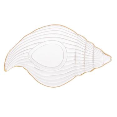 Imagem de Bowl De Vidro Concha Caracol Com Filete Dourado 20X12 Mesa Posta 61487