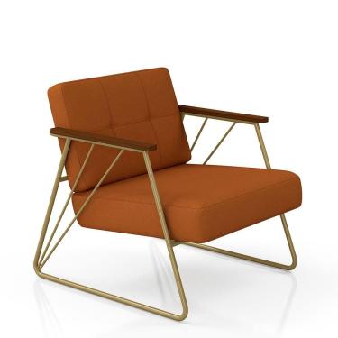 Imagem de Poltrona Estofada Columbia Estilo Industrial Dourado/terracota - M.a