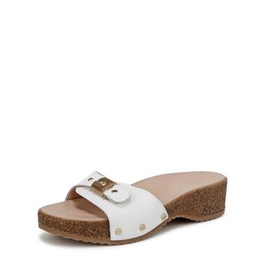 Imagem de Dr. Scholl's Sandália feminina original Flex Slide, Couro branco, 35