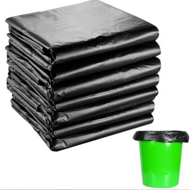 Imagem de 100 sacos de lixo descartáveis pretos limpos sem vazamento plástico a granel casa cozinha escritório poupando lixo reciclado saco de lixo ao ar livre viagem jantar hotel restaurante sala uso comercial