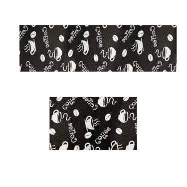 Imagem de Jogo Tapete Cozinha Antiderrapante 48x60 48x120 Oa Ptk Vr (M09Ptk COFEE Marrom Escuro Branco - ESTAMPADO)