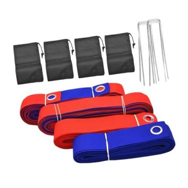 Imagem de Colaxi Linhas de vôlei de praia para linhas de areia, conjunto de âncoras de areia portáteis e altamente visíveis e bolsa de rede para grama