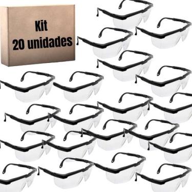 Imagem de Kit 20 Óculos Incolor De Segurança Jaguar RJ Polifer CA 34082