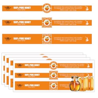 Imagem de Pacote com 120 selos seguros e invioláveis, vários designs feitos à mão, à prova de mel puro, álcool, bebida, canudo, adesivos para garrafas, café, leite, entrega de alimentos frescor (à prova de mel