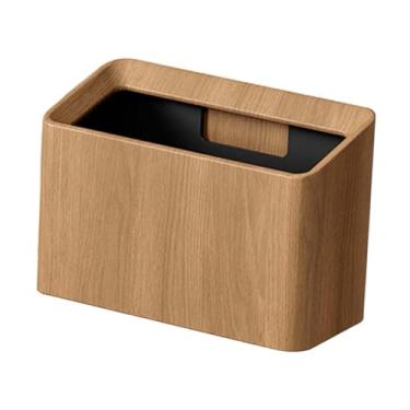 Imagem de Ｂｅｓｇａ Lixeira de mesa, lata de lixo, presente de boas-vindas, cesta de lixo, pequena lixeira para de penteadeira, escritório, quarto, Cor de Madeira