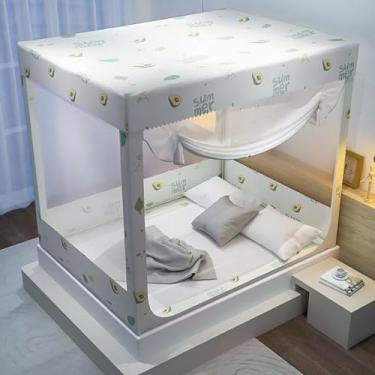 Imagem de Mosquiteiro, Mosquiteiro De Cama, Rede Anti-mosquito Yurt Quadrada De Três Portas, Barraca Sem Instalação, Dobrável E Portátil, Adequada Para Renda Anti-mosquito Totalmente Fechad, B, 2.0M*2.2M