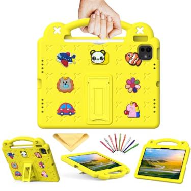Imagem de UUcovers Capa infantil para iPad Air de 11 polegadas M2 (2024) e iPad Pro 11 M4 (2024) com suporte para lápis/alça/suporte/leve, fofa, macia, EVA à prova de choque, suporte de silicone para meninas,