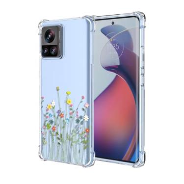 Imagem de OEURVQO Capa para celular Moto Edge X30 Pro Edge 30 Ultra com estampa floral transparente TPU macio à prova de choque antiarranhões para Motorola Edge X30 pro (flores silvestres)