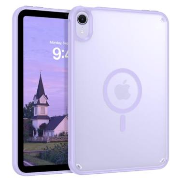 Imagem de Telaso Capa magnética para iPad mini 7 A17 Pro 2024/iPad Mini 6 2021 8,3 polegadas iPad mini 7ª/6ª geração, capa protetora de TPU macio e fosco translúcido para iPad mini 7/Mini 6, roxo