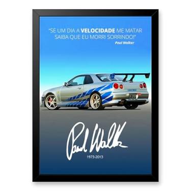 Imagem de Quadro Paul Walker Velozes E Furiosos Nissan Skyline R34