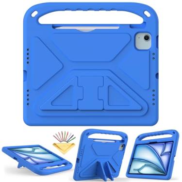 Imagem de UUcovers Capa infantil para iPad Air de 11 polegadas M2 2024 Air 6ª geração e iPad Pro de 11 polegadas M4 2024 (5ª geração) com alça/suporte/porta-lápis/suporte, resistente, à prova de choque, linda