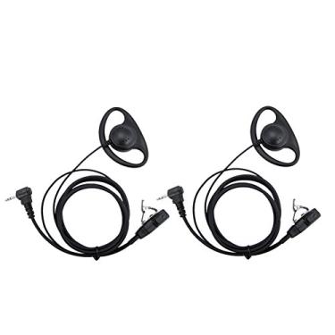 Imagem de Fone de ouvido em forma de D, fone de ouvido Lsgoodcare de 1 pino, PTT e microfone compatíveis com Motorola Talkabout rádio portátil de 2 vias TLKR T3 T4 T60 T80 MR350R Walkie Talkie FR50, pacote com 2, Black-d