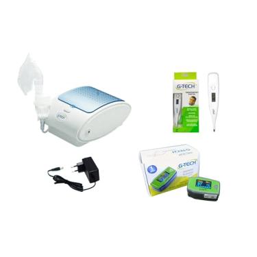 Imagem de Kit Saúde Pediatrico Inalador + Oximetro + Termometro
