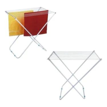 Imagem de Varal de Chão Slim Maxeb - Aço, Branco e Portátil, Suporta 10kg - Retrátil, Prático e Fácil para o seu Dia a Dia