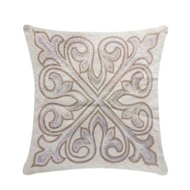 Imagem de Capa de Almofada Decorativa, 45x45 cm e 55x33 cm, Tecido Jacquard e Soft, com Zíper, Cores Lisas e Estampadas, Refis Avulsos (Grécia Cáqui, Capa Quadrada)