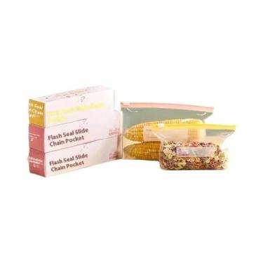 Imagem de Saco De Armazenamento Grande Ziplock Para Geladeira De Cozinha, Frutas