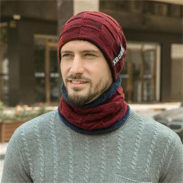 Imagem de Kit Touca Boina Gorro Cachecol Gola Beanie Forrada Lã Inverno Frio Uni