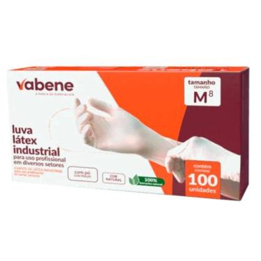 Imagem de Luva Latex Descartavel Proteção Química com Pó c/ 100un M - Vabene