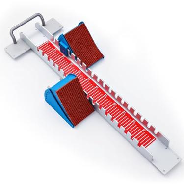 Imagem de VioraWhite Bloco de partida, pedais de velocista de 6 ângulos, acessórios ajustáveis de pista e campo, blocos de corrida de 83 cm para pista de concreto atletas corredores de pista de plástico