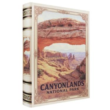 Imagem de XIAOAIKA Caixa decorativa de madeira – Caixas de livros falsas vintage com design de parque nacional, armazenamento secreto com fecho magnético, capa de couro, perfeita para estante de escritório em