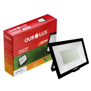 Imagem de Refletor Led Retangular 400W 6500K Bivolt Irc80 Slim Ourolux