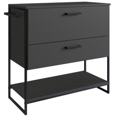 Imagem de Gabinete de Banheiro 80cm Industrial Para Cuba Satto Grafite Z54 - Mpo