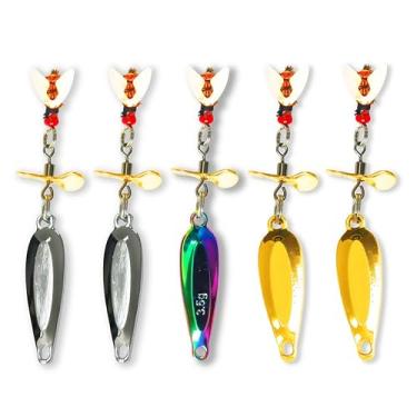 Imagem de SEASKY 5 peças de isca biônica para pesca com mosca, iscas artificiais de silicone, anzol macio e atrativo de peixe, anzol de pesca com mosca para água salgada e doce com gancho afiado