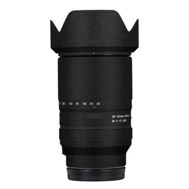 Imagem de Adesivo de lente de câmera antiarranhões para Tamron 28-300mm F4-7.1 adequado para Sony Mount Coat Wrap película protetora película protetora capa 28-300 F4-7.1 (preto fosco)
