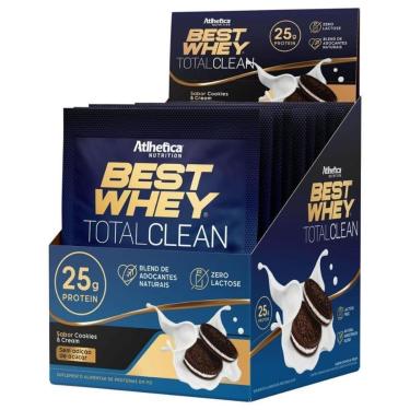 Imagem de Best Whey Total Clean 15 sachês de 35g Atlhetica Nutrition Cookies Cream-Unissex