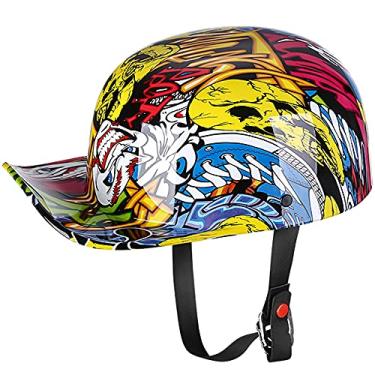 Imagem de Yesmotor Boné estilo beisebol capacete de motocicleta unissex - aprovado pelo DOT (pintura, grande)