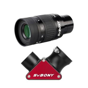 Imagem de SVBONY SV135 Zoom ocular com espelho dielétrico SV188P diagonal estrela, 1,25 polegadas, zoom 7 a 21 mm, 6 elementos 4 acessórios de telescópio de grupo para telescópios astronômicos visuais