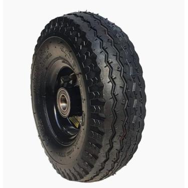 Imagem de Kit Pneu Carrinho De Mão Carriola Industrial 350-4 + Camara + Roda Buf