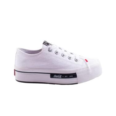 Imagem de Tênis Coca-Cola Shoes, Daytona Plataforma Canvas, Feminino, Branco, 36
