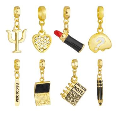 Imagem de Berloques Psicologia Psicóloga Banhado a Ouro 18k - Work Semijoias, Cé