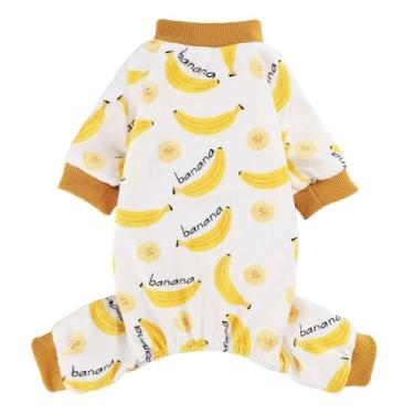 Imagem de Kosiyi Roupas para cães pequenos, pijamas para meninas, meninos, cães, roupa de inverno e primavera, macacão leve de veludo para animais de estimação, pijama, macacão para cães, banana