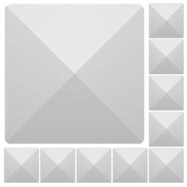 Imagem de Tampas de poste de cerca de vinil 4x4, pirâmide decorativa de PVC branco para postes de vinil reais de 10 x 10 cm – Não serve para postes de madeira (pacote com 10)