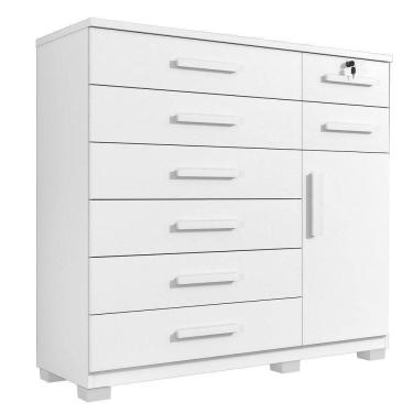 Imagem de Cômoda Pernambuco 8 Gavetas 1 Porta Com Sapateira - Benetil Branco