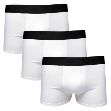 Imagem de Cueca Infantil Boxer Kit 3 Peças Algodão - DCP kids, G, Branco