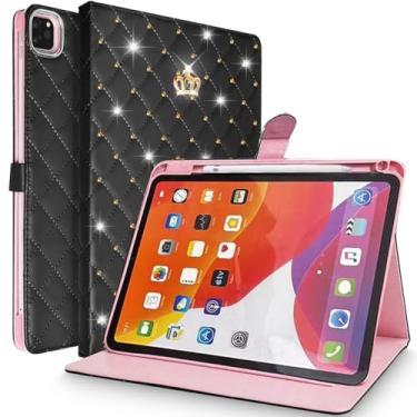 Imagem de AuroiCCY Capa inteligente para iPad Air 6th 27.9 cm (2024) com suporte para lápis, iPad Air 5/4 (2022/2020) 11 polegadas magnética auto despertar/hibernar à prova de choque PU capa flip com suporte de
