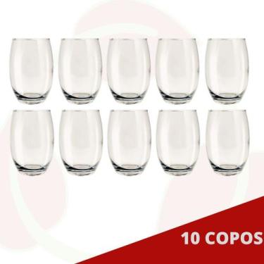 Imagem de Copo Vidro California 450ml Redondo Transparente Agua 10Un - PRATICASA