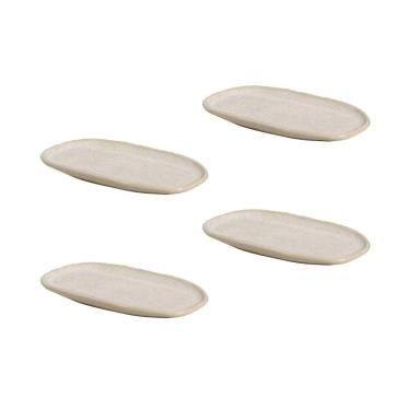 Imagem de Conjunto de Travessas Ovais Pequenas Porto Brasil Orgânico Latte 23x11cm - 4 Peças