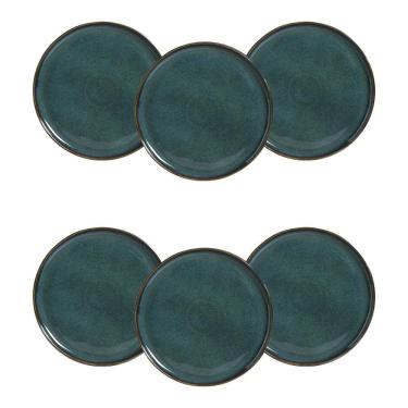 Imagem de Conjunto de Pratos Rasos Porto Brasil Bio Oceano Azul 27,5cm - 6 Peças