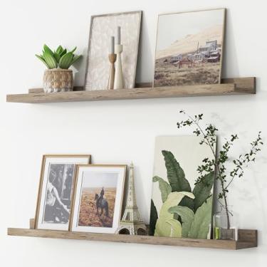 Imagem de Prateleiras flutuantes, conjunto de 2 prateleiras flutuantes, 91 cm de comprimento, grandes prateleiras de livros de berçário para armazenamento de brinquedos, estante infantil montada na parede para