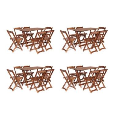 Imagem de Kit 4 Conjuntos Dobráveis 120x70 com 6 Cadeiras Imbuia - Móveis Britz