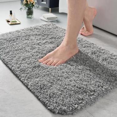 Imagem de Tapete de banheiro LOCHAS Soft Thick Absorvente Poliéster Cinza 60x43c