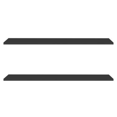 Imagem de Prateleira Flutuante Para Escritório Kit 2 Com Suporte Invisível 68cm Yara Preto - Lumil