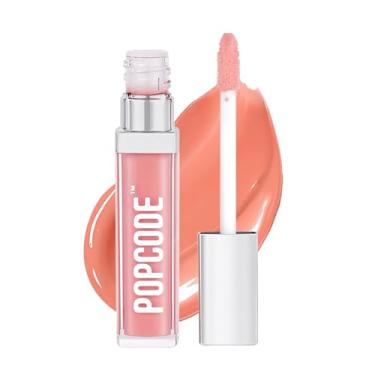 Imagem de popcode Lip Plumper Gloss, preenchimento labial nutritivo matizado com peptídeos, vitamina E, brilho labial hidratante para lábios mais cheios (#001 Sweet Pink)